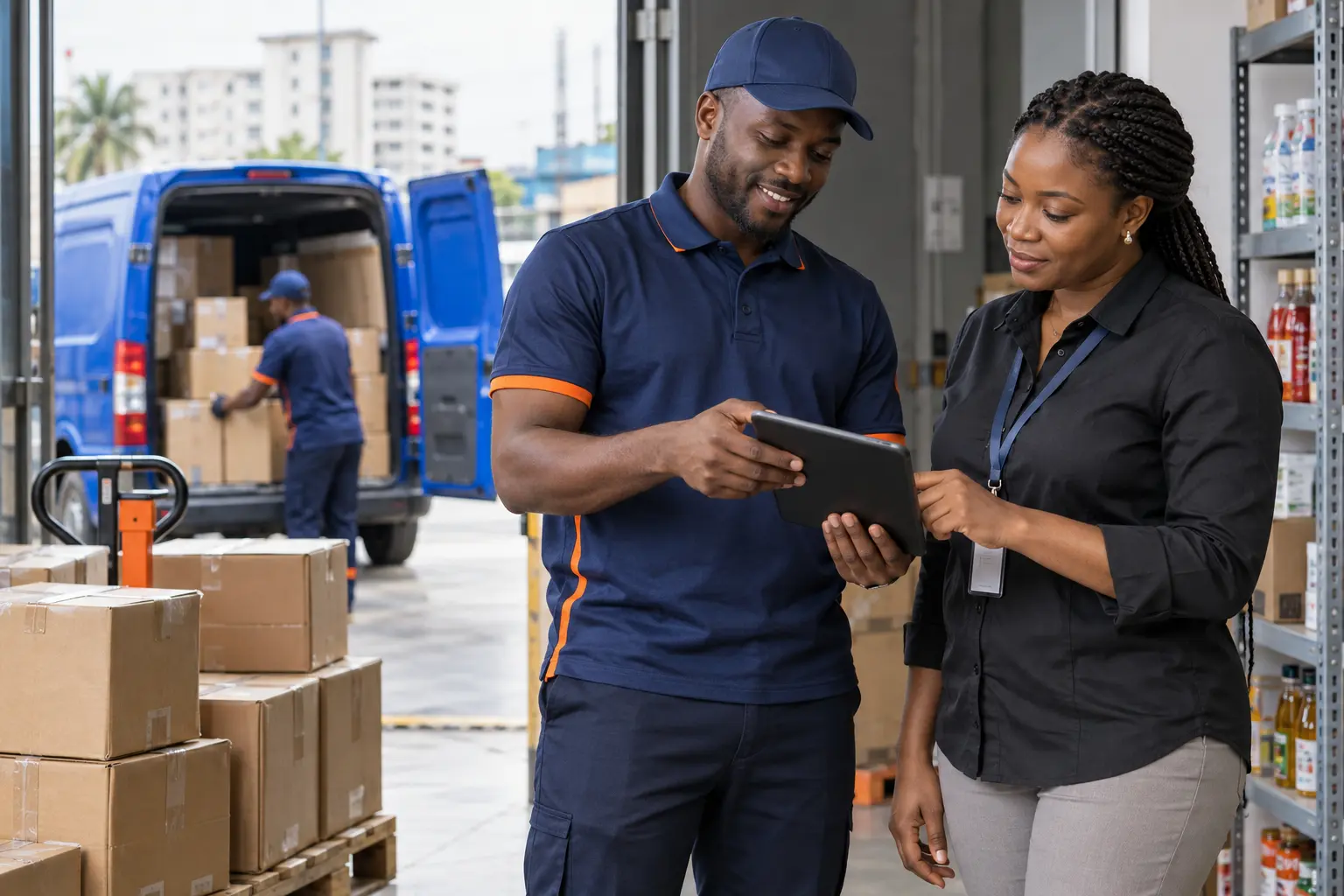 Corporate delivery handover with digital confirmation